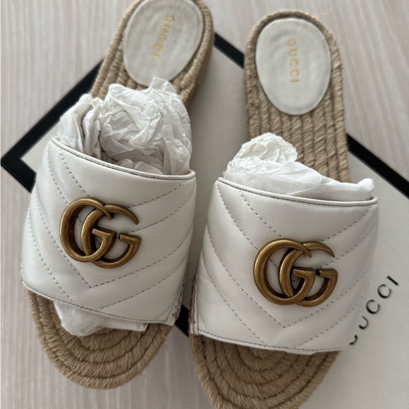 Gucci Shoes - Gucci Nappa Charlotte Slide Sandal